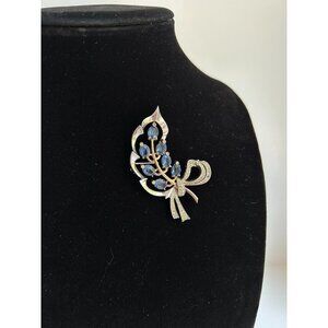 Flower Bouquet Rhinestone DEWEES 1930s RARE Vintage Signed Sterling Dewees